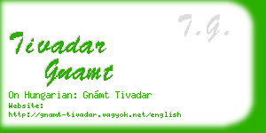 tivadar gnamt business card